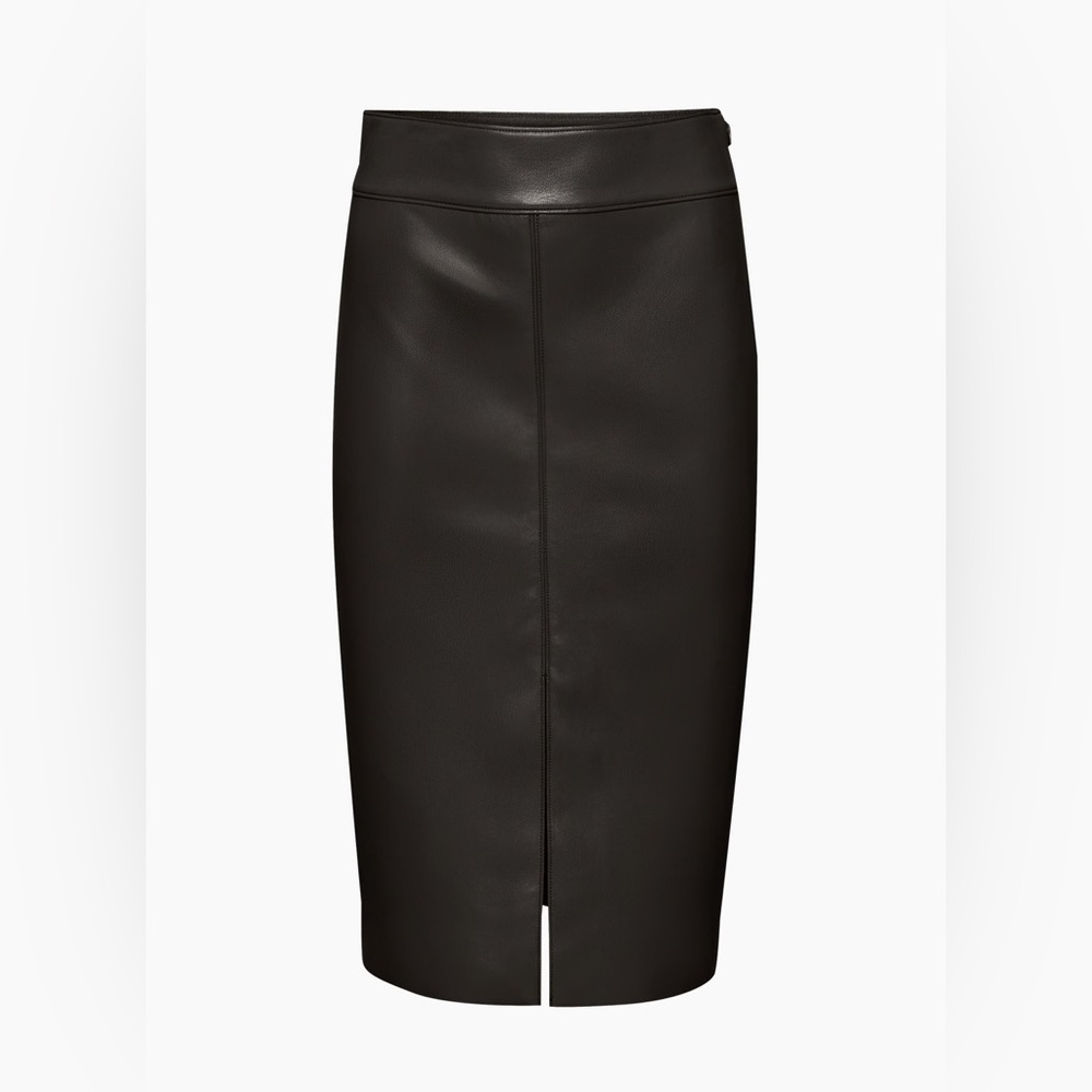 Aritzia Babaton Vegan Leather Pegu Skirt (Black) Size 2
